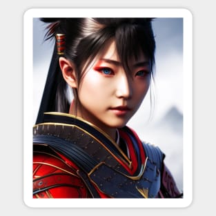Female Samurai - Realistic Portrait Sticker